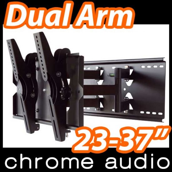 DMP 23-37" LCD Plasma TV Wall Mount Bracket Dual Arm - Click Image to Close