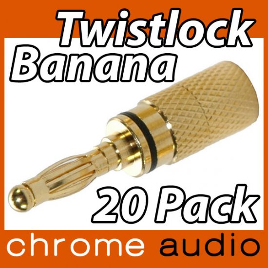 Twistlock 24k Gold Banana Plug 20 Pack - Click Image to Close