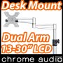 13-30" LCD Monitor Dual Pivot Desk Mount Bracket 15kg