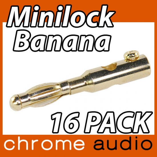 Minilock 24k Gold Banana Plug 16 Pack - Click Image to Close