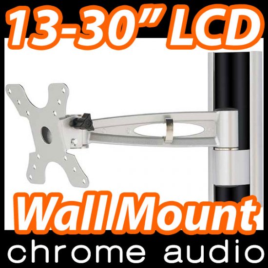 13-30" LCD Monitor / TV Pivot Wall Mount Bracket 15kg - Click Image to Close