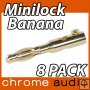 Minilock 24k Gold Banana Plug 8 Pack
