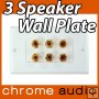 3 Speaker Banana Socket Wall Plate