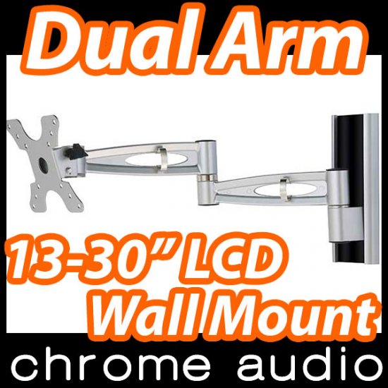 13-30" LCD Monitor Dual Pivot Wall Mount Bracket 15kg - Click Image to Close