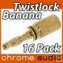 Twistlock 24k Gold Banana Plug 16 Pack