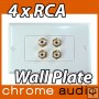 4 RCA Dual Stereo Wall Plate