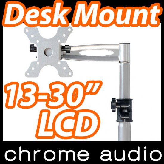 13-30" LCD Monitor / TV Pivot Desk Mount Bracket 15kg - Click Image to Close