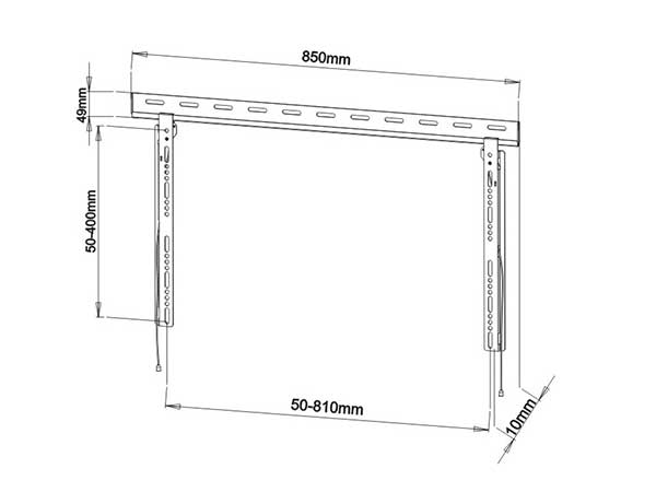 DMP 32-60" S-Slim LCD Plasma LED TV Wall Mount Bracket - Click Image to Close