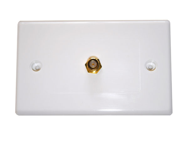 1 F Type Coaxial Wall Plate - Click Image to Close