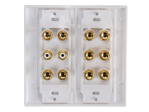 5.1 Surround Speaker Wall Plate inc. 2 Subwoofer RCA - Click Image to Close