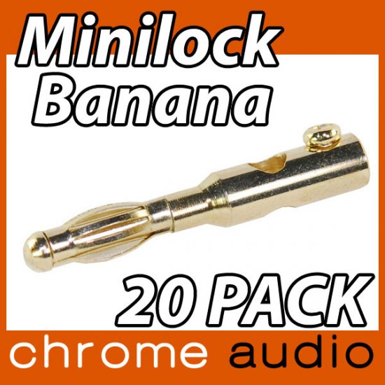 Minilock 24k Gold Banana Plug 20 Pack - Click Image to Close