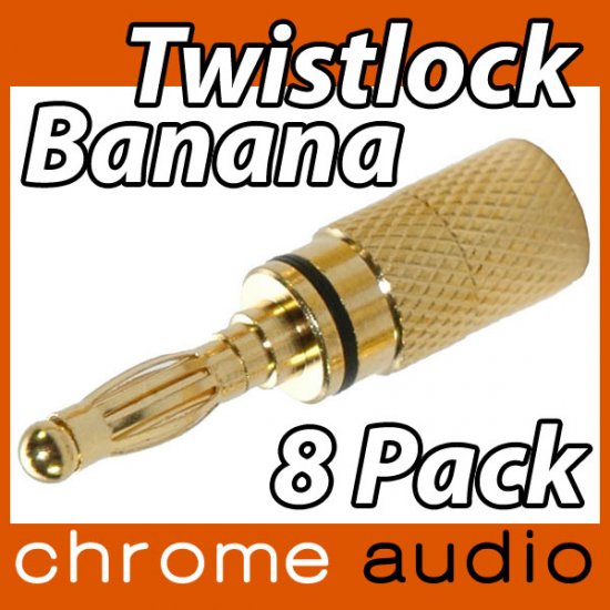 Twistlock 24k Gold Banana Plug 8 Pack - Click Image to Close