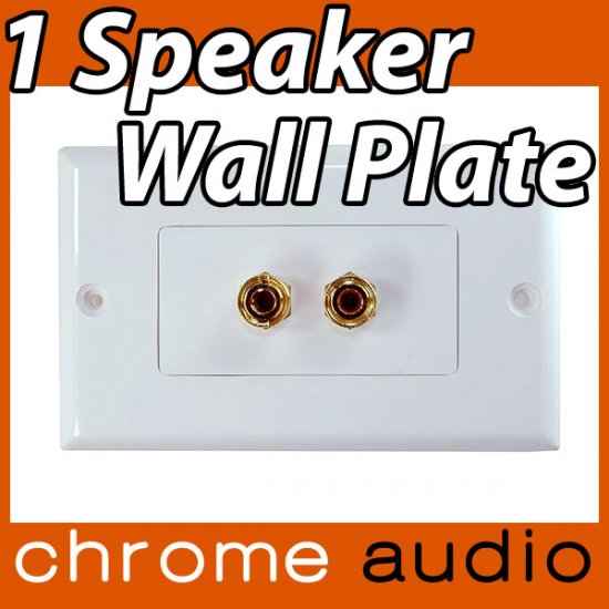 1 Speaker Banana Socket Wall Plate - Click Image to Close