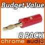 Budget 24k Gold Banana Plug 8 Pack