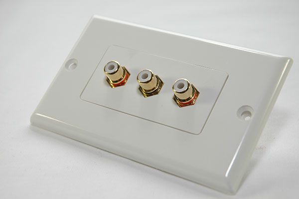 3 RCA Component / AV Wall Plate - Click Image to Close