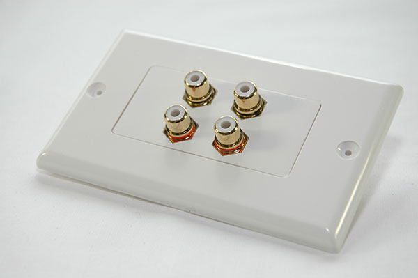 4 RCA Dual Stereo Wall Plate - Click Image to Close